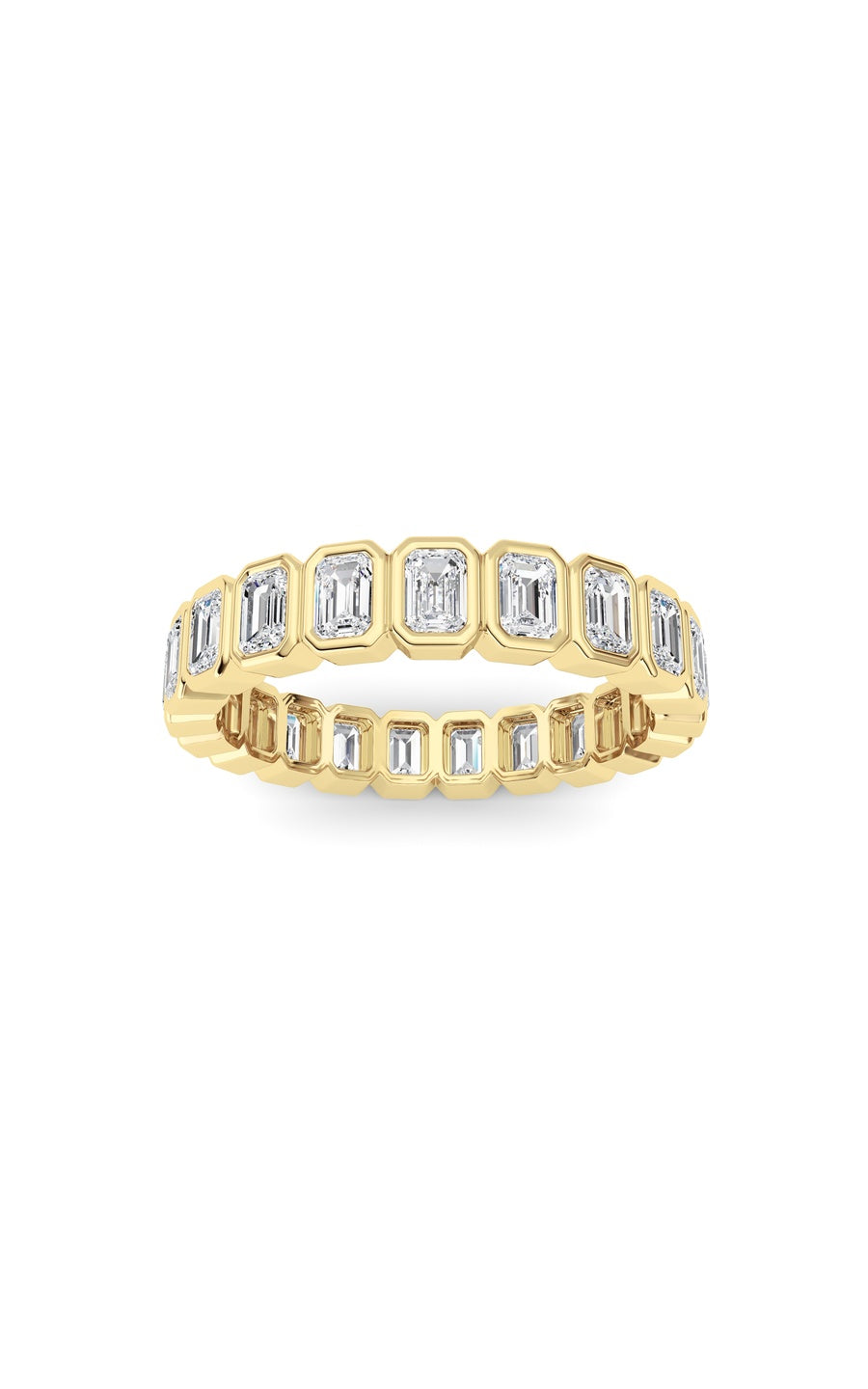 2.6Cttw Emerald Shaped Lab Grown Diamond (F/VS) Eternity Band Ring in 14K Gold