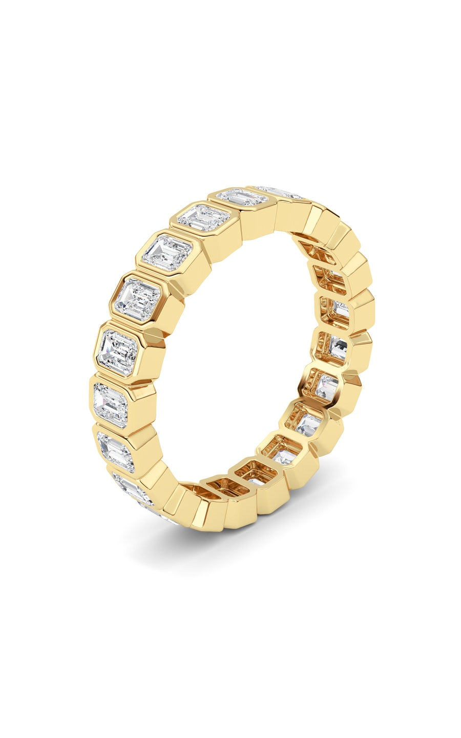 2.6Cttw Emerald Shaped Lab Grown Diamond (F/VS) Eternity Band Ring in 14K Gold