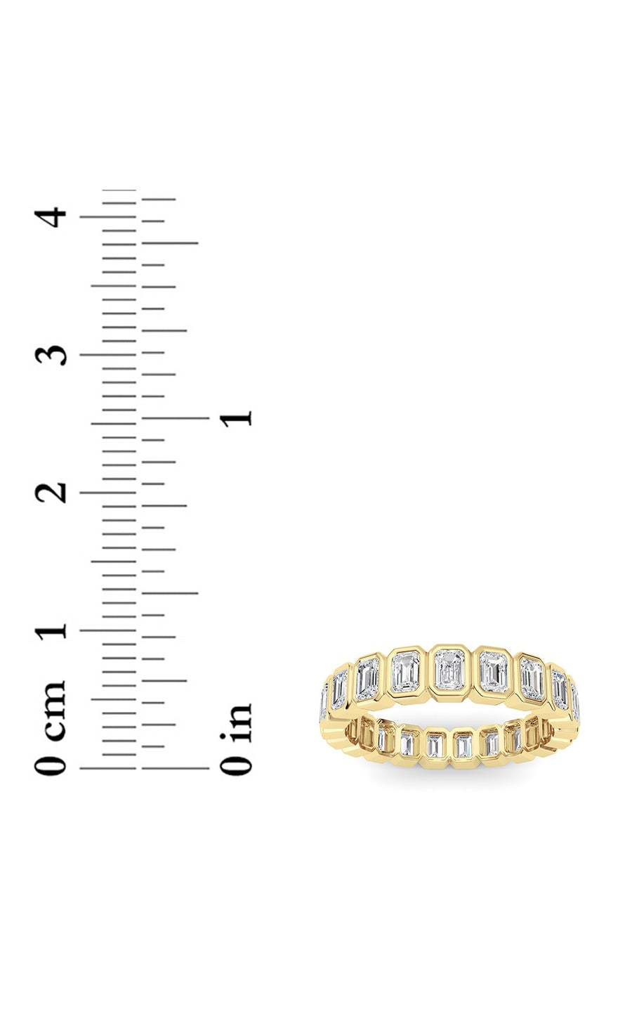 2.6Cttw Emerald Shaped Lab Grown Diamond (F/VS) Eternity Band Ring in 14K Gold