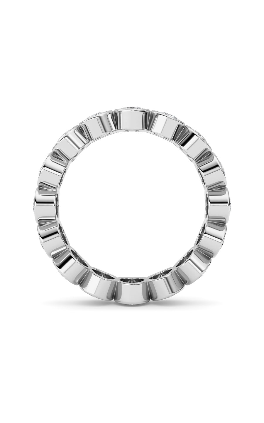 2Cttw Oval Shaped Lab Grown Diamond (F/VS) Eternity Band Ring in 14K Gold