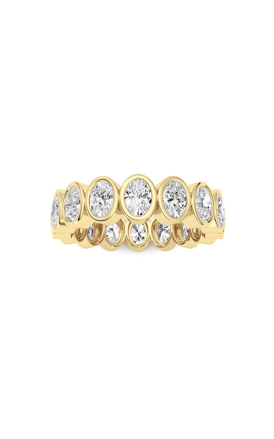2Cttw Oval Shaped Lab Grown Diamond (F/VS) Eternity Band Ring in 14K Gold