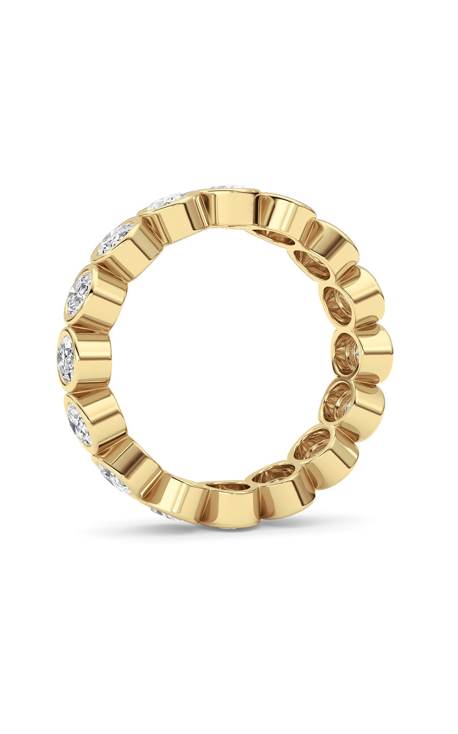2Cttw Oval Shaped Lab Grown Diamond (F/VS) Eternity Band Ring in 14K Gold