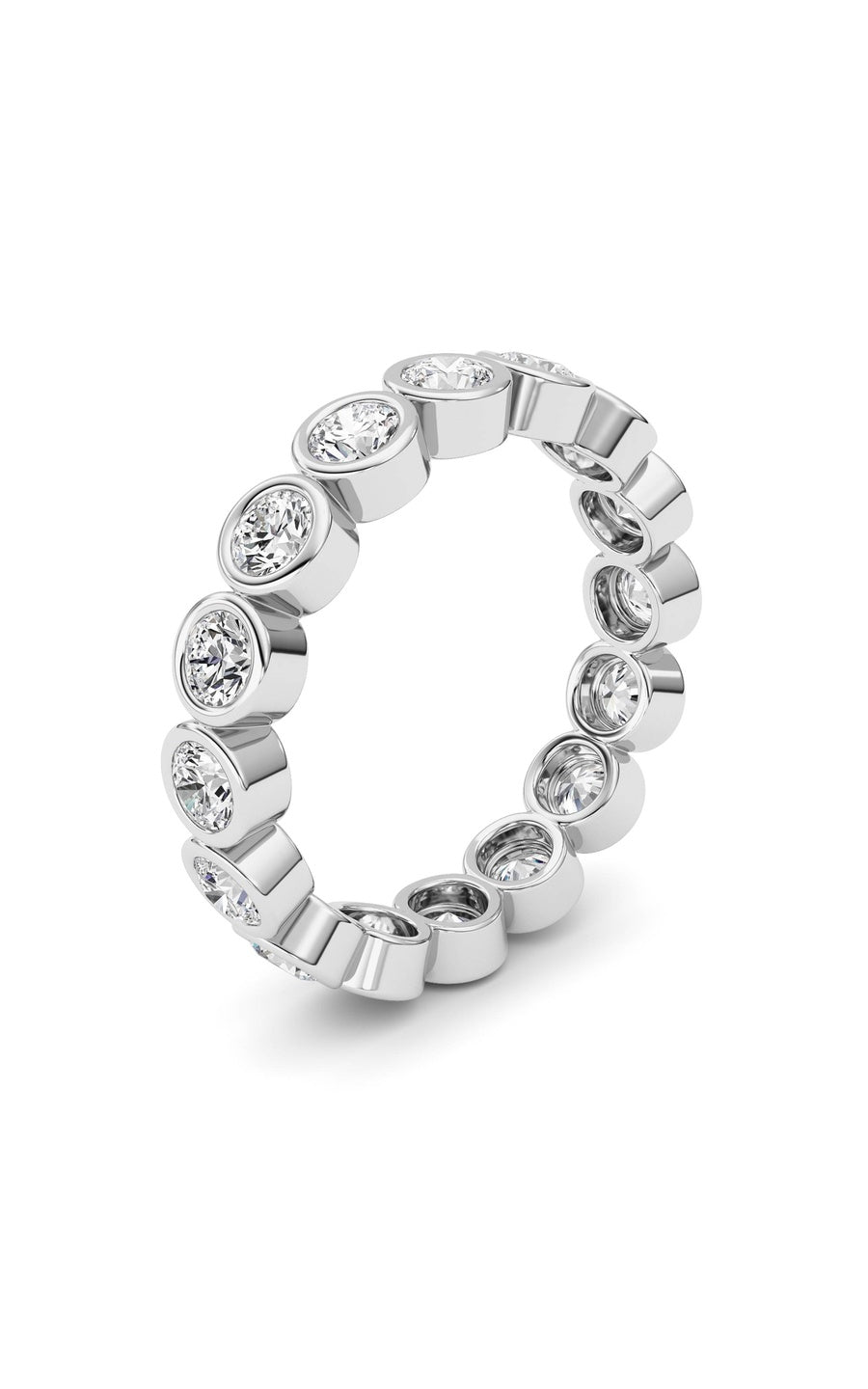 2Cttw Round Shaped Lab Grown Diamond (F/VS) Eternity Band Ring in 14K Gold