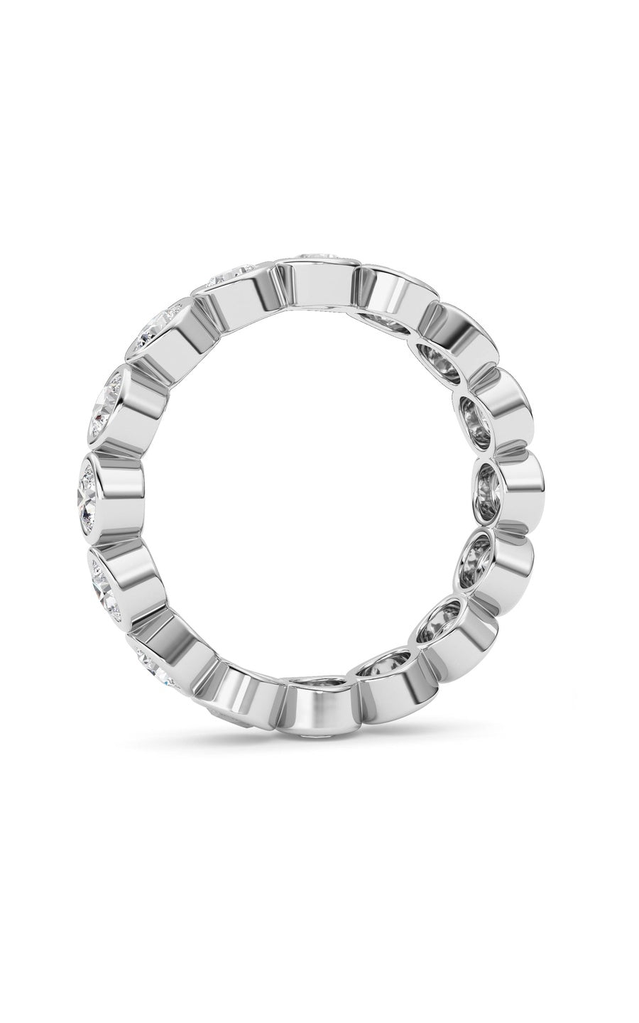 2Cttw Round Shaped Lab Grown Diamond (F/VS) Eternity Band Ring in 14K Gold