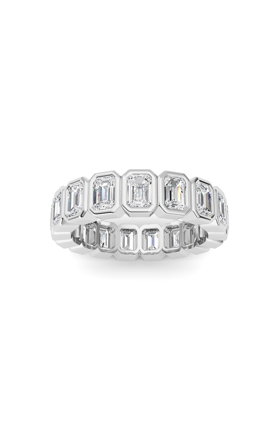 2.5Cttw Emerald Shaped Lab Grown Diamond (F/VS) Eternity Band Ring in 14K Gold
