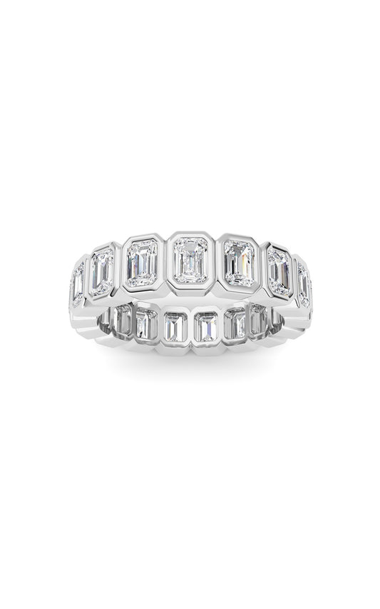 2.5Cttw Emerald Shaped Lab Grown Diamond (F/VS) Eternity Band Ring in 14K Gold