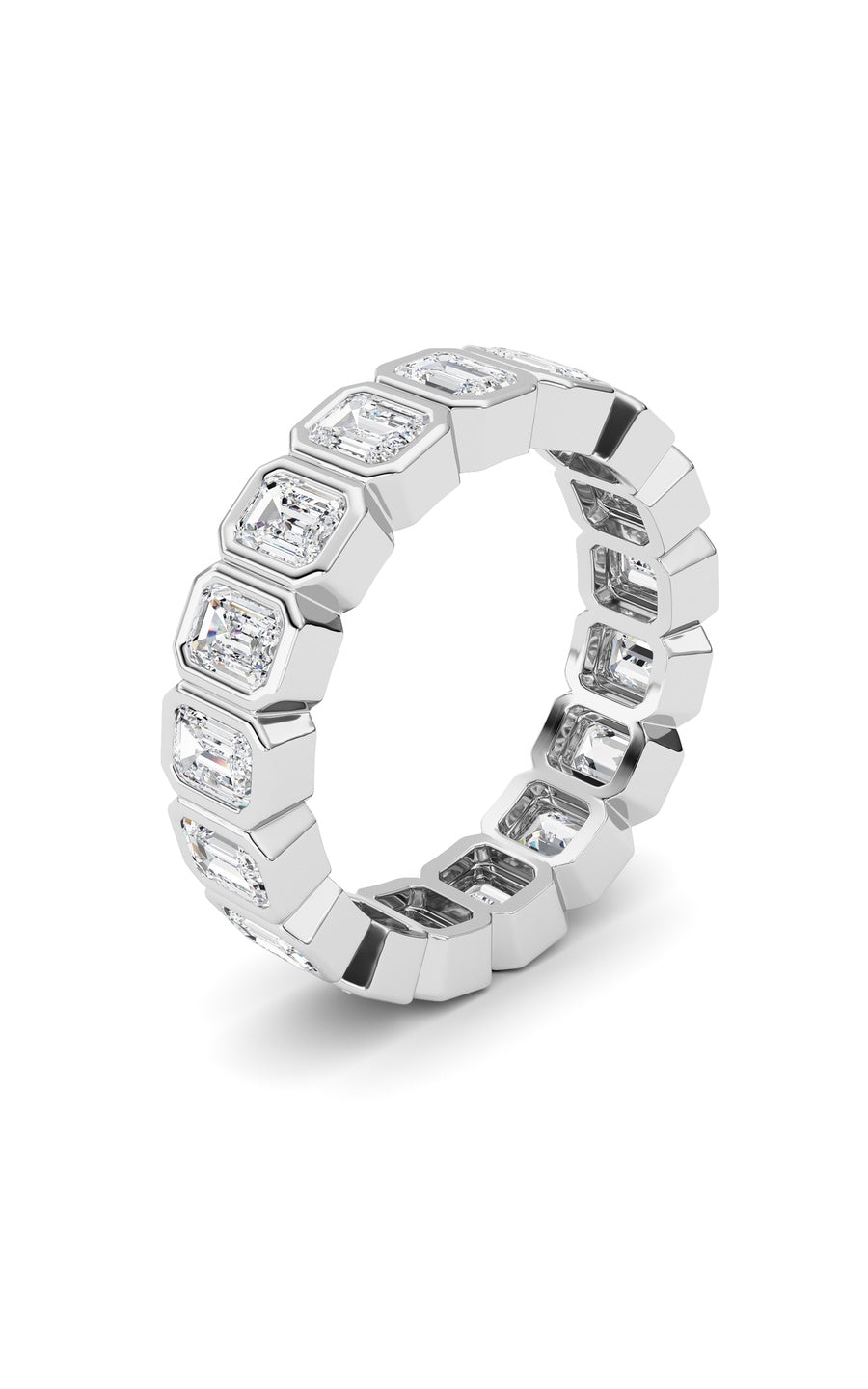 2.5Cttw Emerald Shaped Lab Grown Diamond (F/VS) Eternity Band Ring in 14K Gold