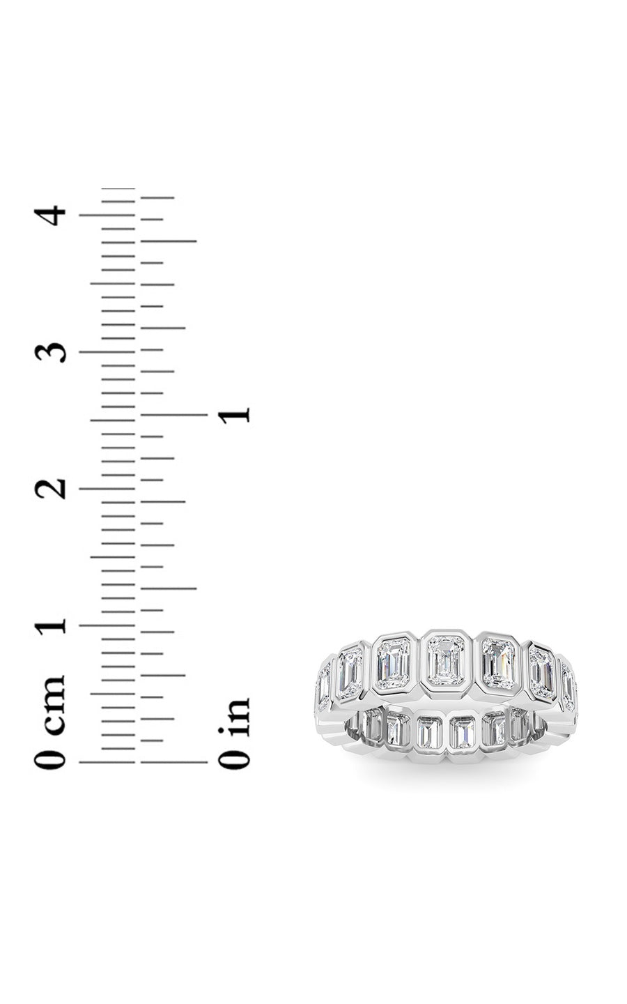 2.5Cttw Emerald Shaped Lab Grown Diamond (F/VS) Eternity Band Ring in 14K Gold
