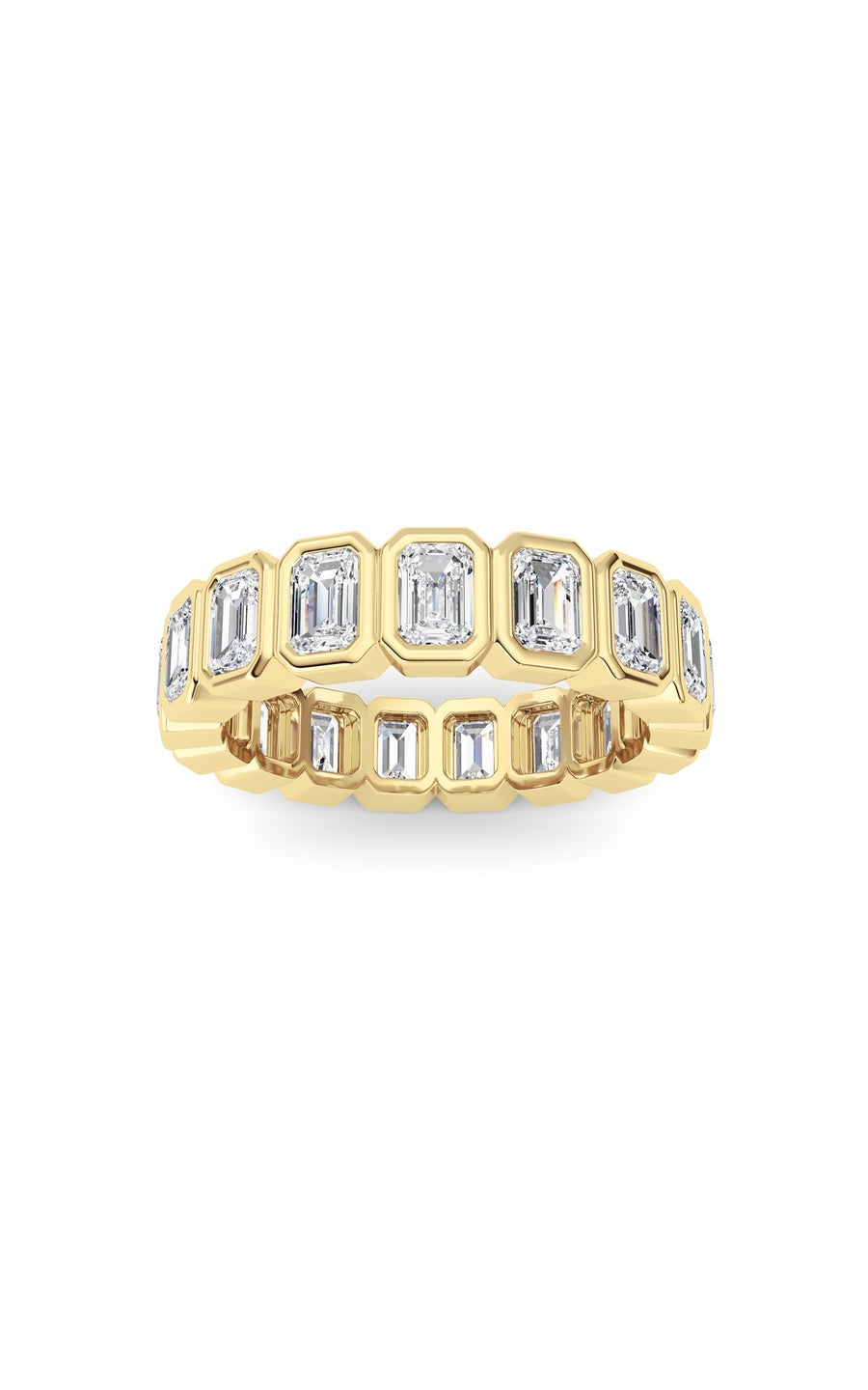 2.5Cttw Emerald Shaped Lab Grown Diamond (F/VS) Eternity Band Ring in 14K Gold