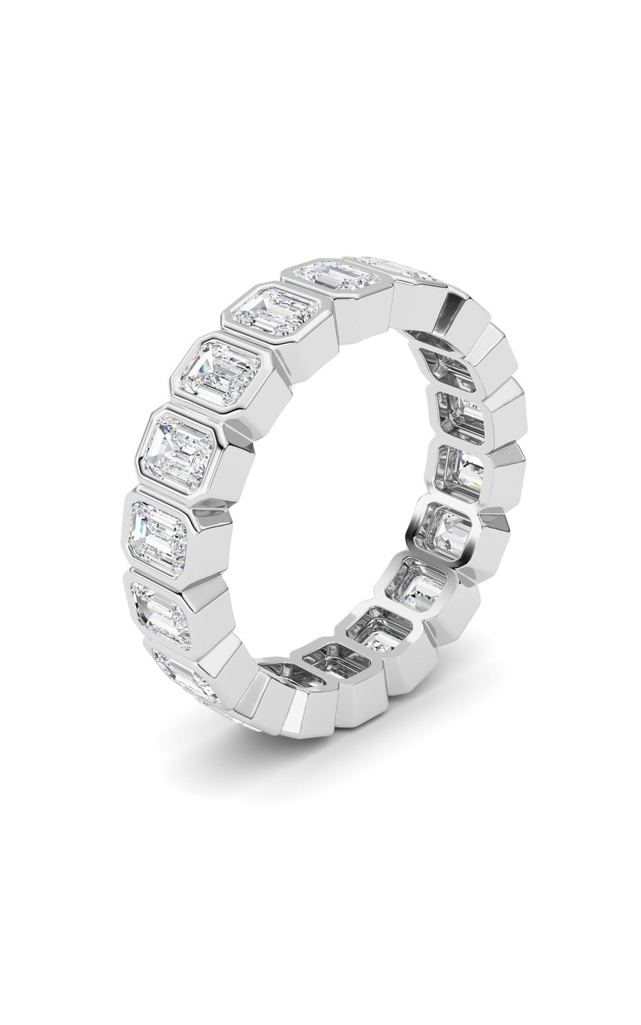 2.75Cttw Emerald Shaped Lab Grown Diamond (F/VS) Eternity Band Ring in 14K Gold