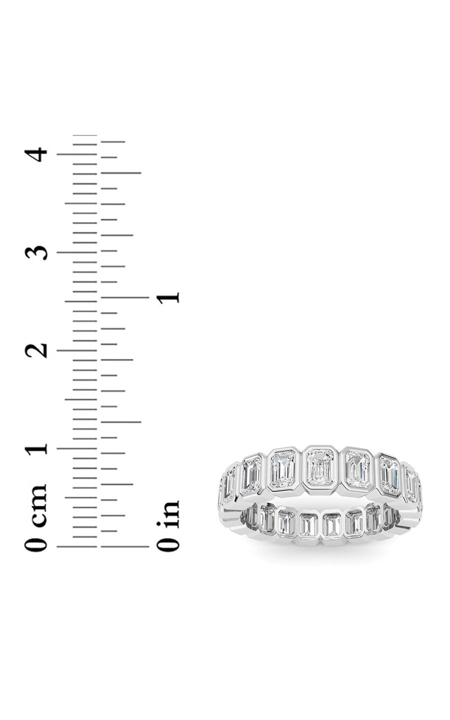2.75Cttw Emerald Shaped Lab Grown Diamond (F/VS) Eternity Band Ring in 14K Gold