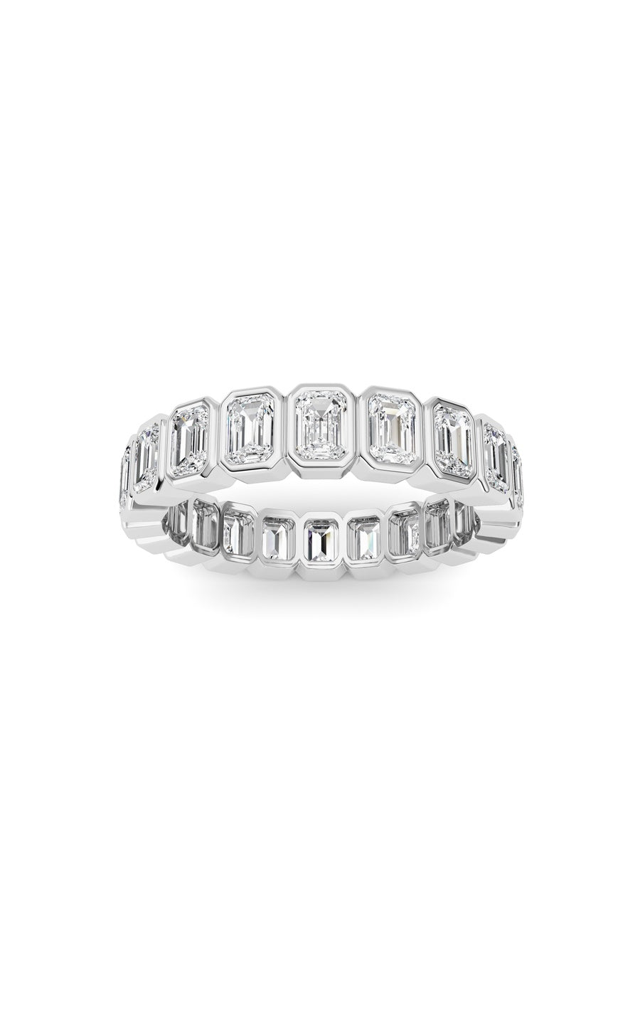 3.00Cttw Emerald Shaped Lab Grown Diamond (F/VS) Eternity Band Ring in 14K Gold