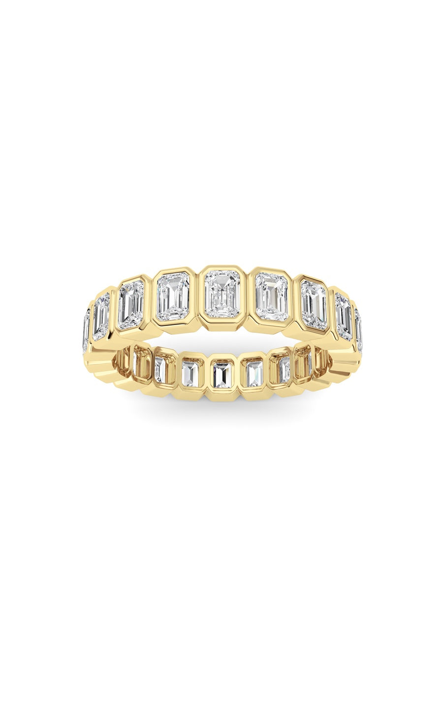 3.00Cttw Emerald Shaped Lab Grown Diamond (F/VS) Eternity Band Ring in 14K Gold