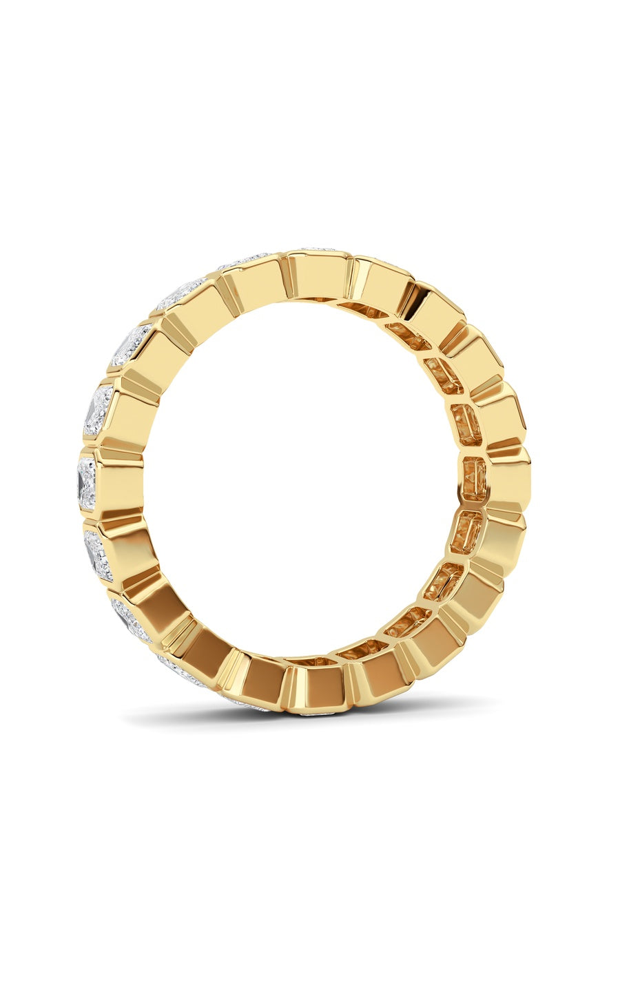 3.00Cttw Emerald Shaped Lab Grown Diamond (F/VS) Eternity Band Ring in 14K Gold