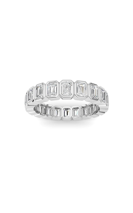 3.00Cttw Emerald Shaped Lab Grown Diamond (F/VS) Eternity Band Ring in 14K Gold