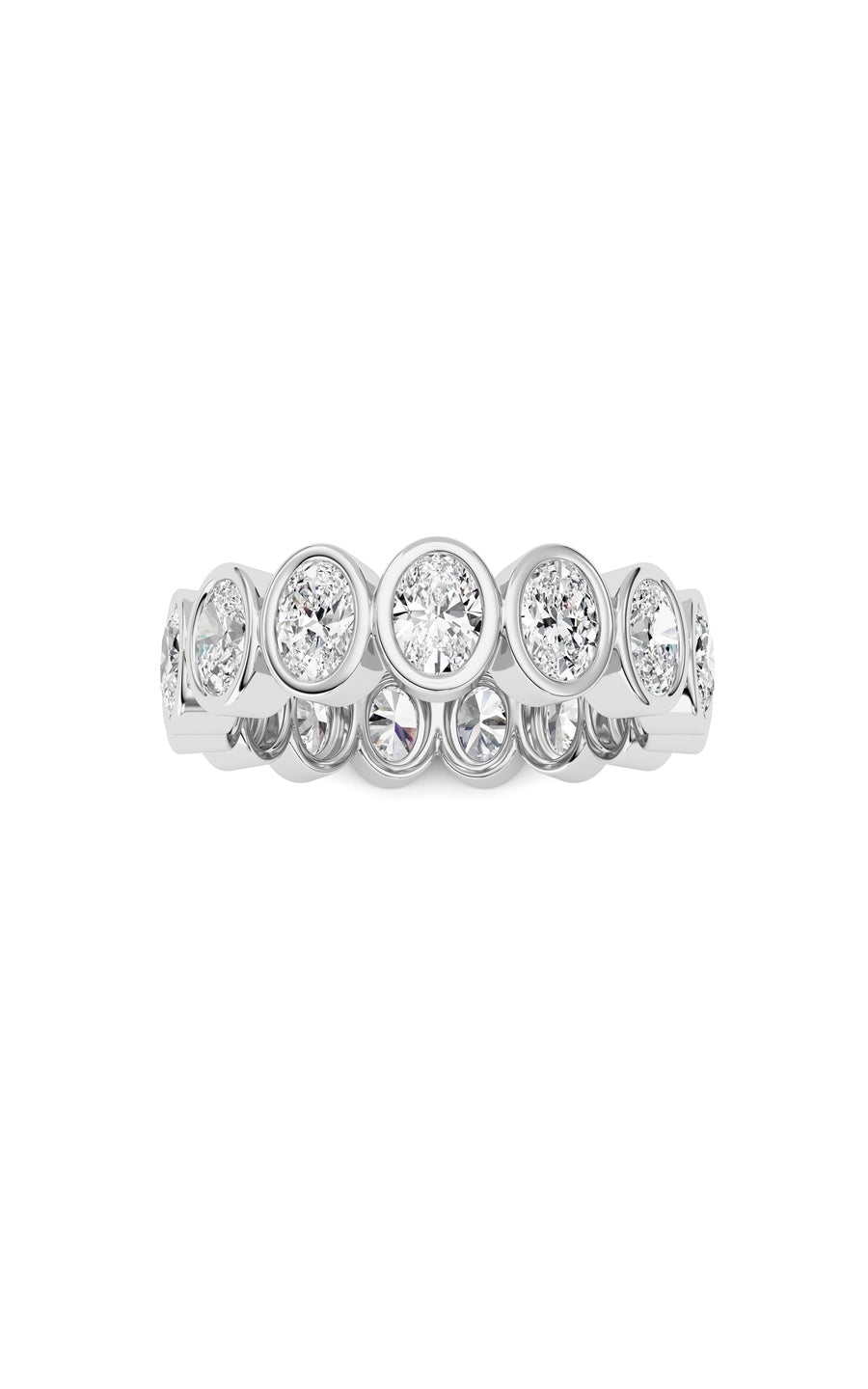 2.2Cttw Oval Shaped Lab Grown Diamond (F/VS) Eternity Band Ring in 14K Gold