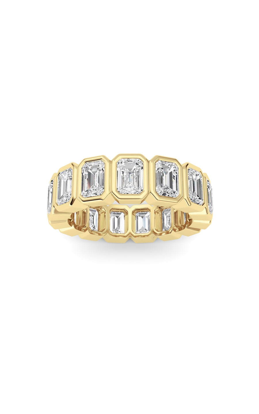 3.75Cttw Emerald Shaped Lab Grown Diamond (F/VS) Eternity Band Ring in 14K Gold