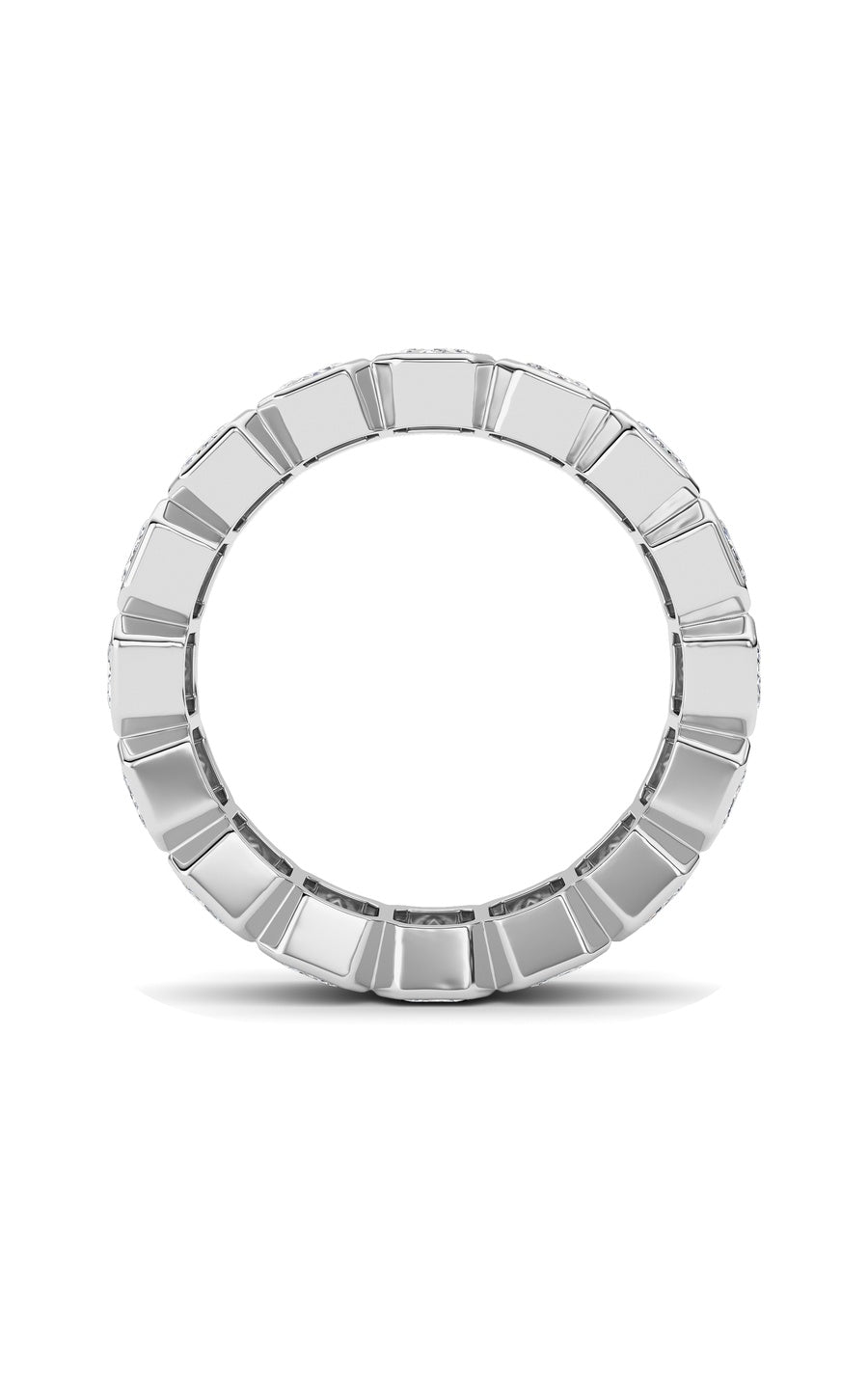 4Cttw Emerald Shaped Lab Grown Diamond (F/VS) Eternity Band Ring in 14K Gold