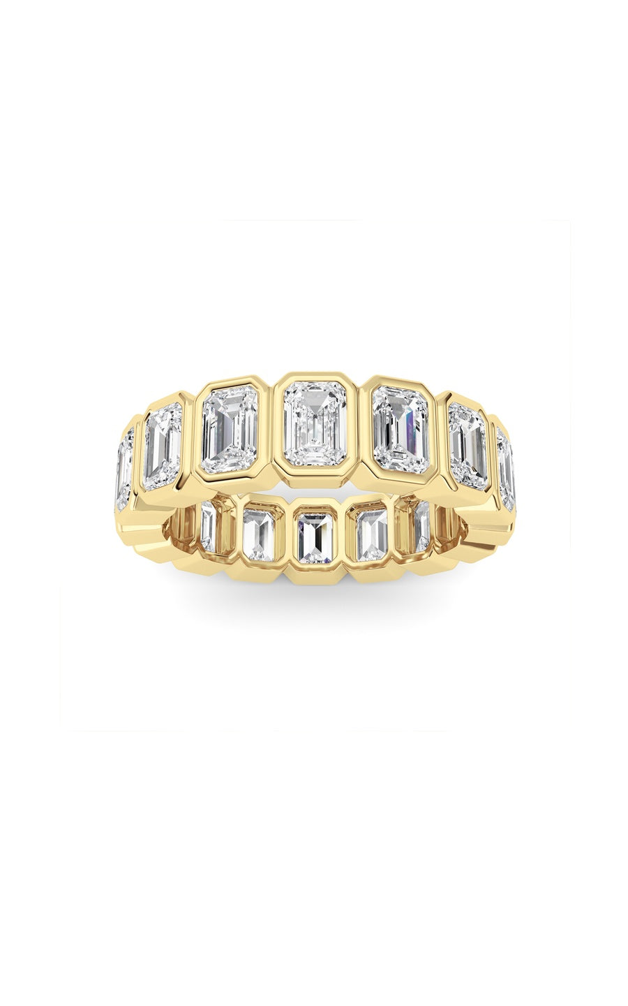4Cttw Emerald Shaped Lab Grown Diamond (F/VS) Eternity Band Ring in 14K Gold