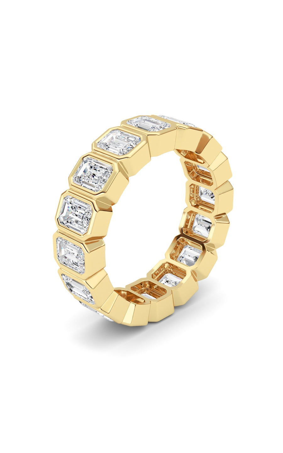 4Cttw Emerald Shaped Lab Grown Diamond (F/VS) Eternity Band Ring in 14K Gold