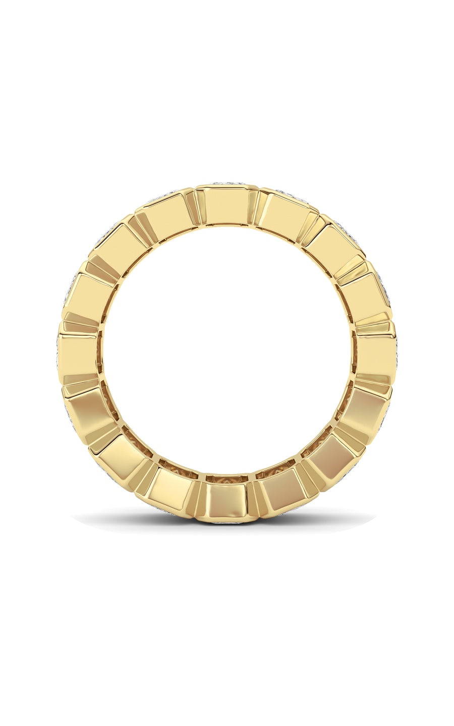 4Cttw Emerald Shaped Lab Grown Diamond (F/VS) Eternity Band Ring in 14K Gold