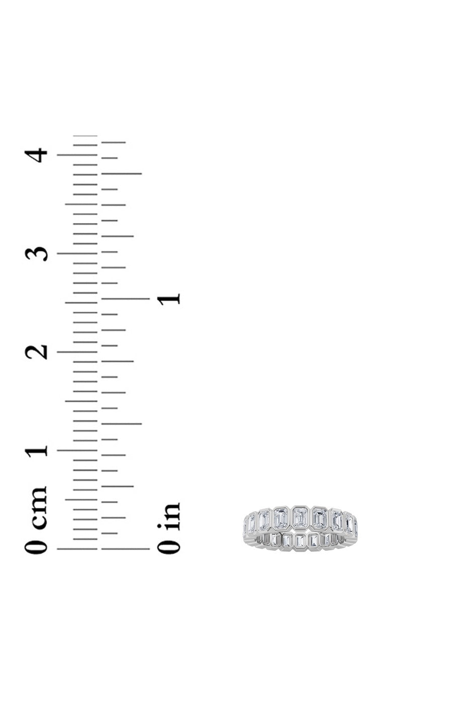 4.25Cttw Emerald Shaped Lab Grown Diamond (F/VS) Eternity Band Ring in 14K Gold