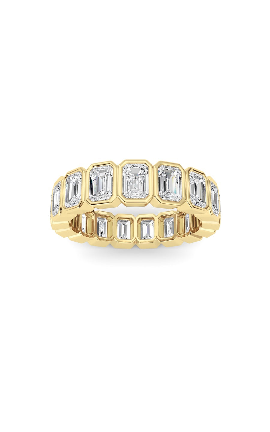 4.25Cttw Emerald Shaped Lab Grown Diamond (F/VS) Eternity Band Ring in 14K Gold