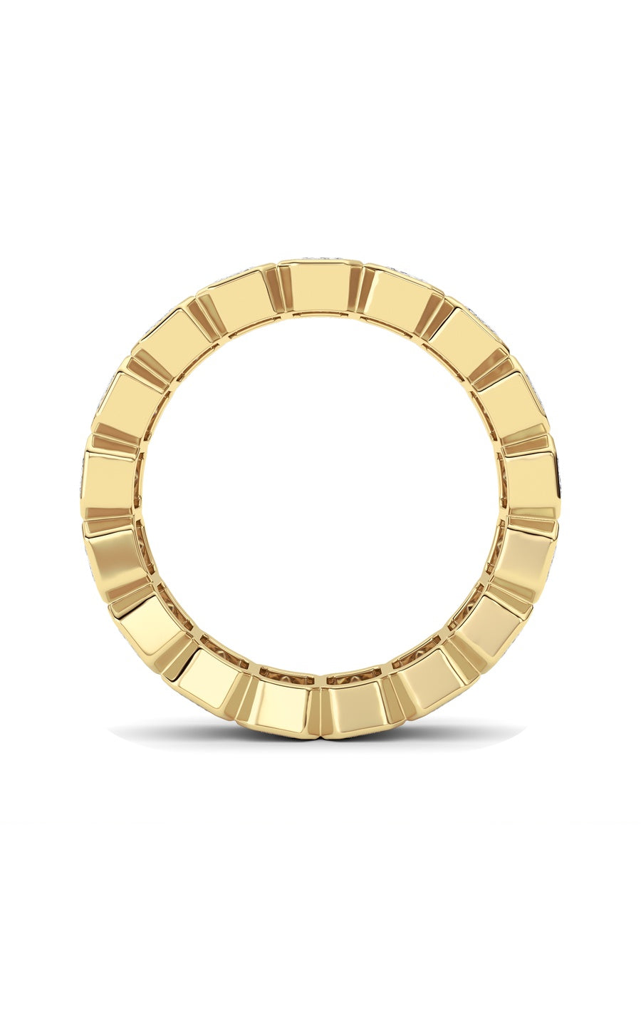 4.25Cttw Emerald Shaped Lab Grown Diamond (F/VS) Eternity Band Ring in 14K Gold