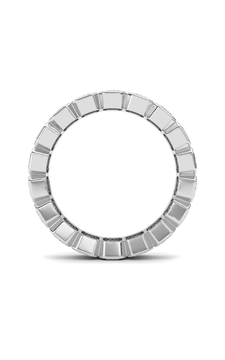 4.5Cttw Emerald Shaped Lab Grown Diamond (F/VS) Eternity Band Ring in 14K Gold