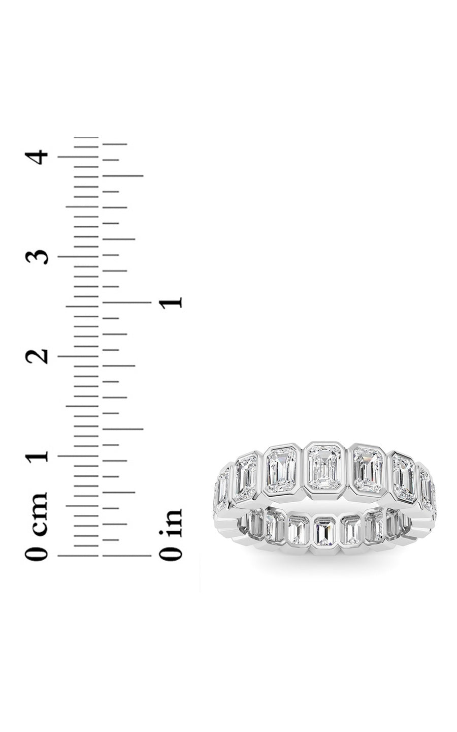 4.5Cttw Emerald Shaped Lab Grown Diamond (F/VS) Eternity Band Ring in 14K Gold
