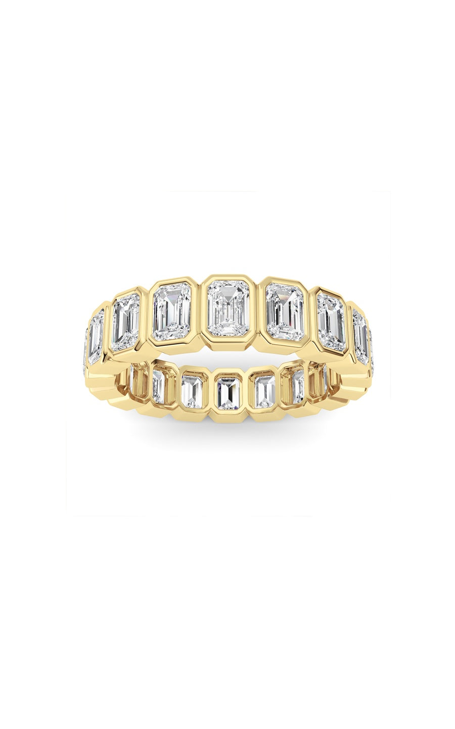 4.5Cttw Emerald Shaped Lab Grown Diamond (F/VS) Eternity Band Ring in 14K Gold