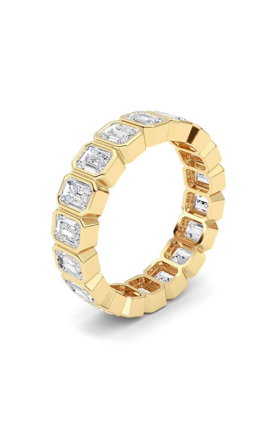 4.5Cttw Emerald Shaped Lab Grown Diamond (F/VS) Eternity Band Ring in 14K Gold