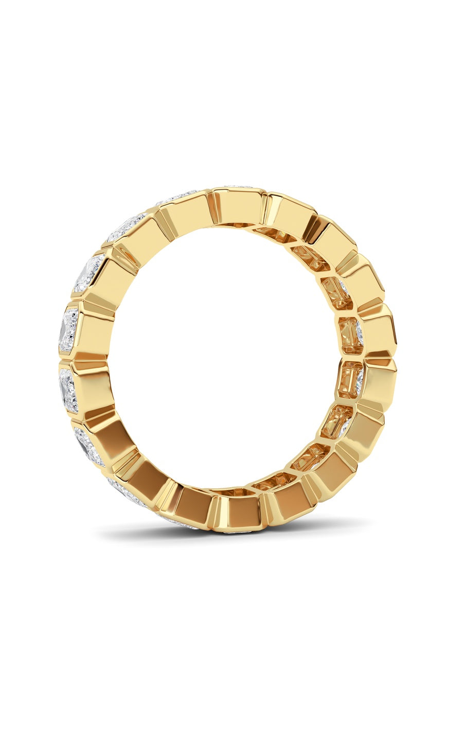 4.5Cttw Emerald Shaped Lab Grown Diamond (F/VS) Eternity Band Ring in 14K Gold