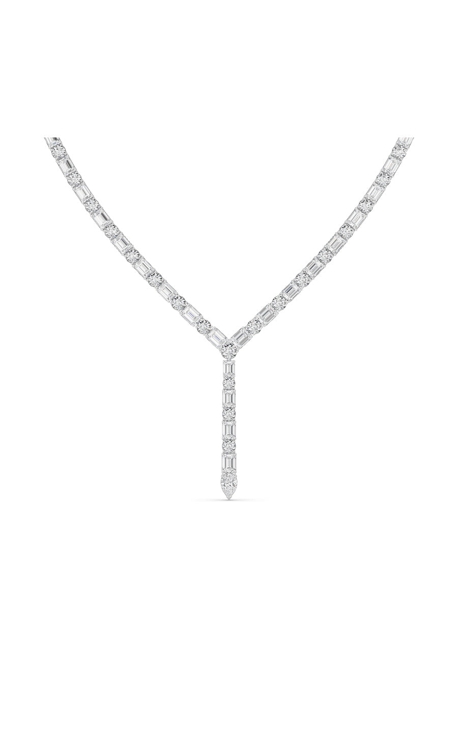 28Cttw Mix Shaped Lab Grown Diamond Necklace in 14K Gold (F/VS)