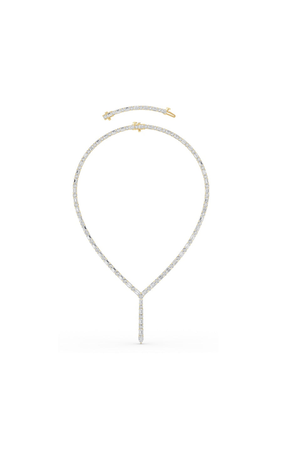 28Cttw Mix Shaped Lab Grown Diamond Necklace in 14K Gold (F/VS)