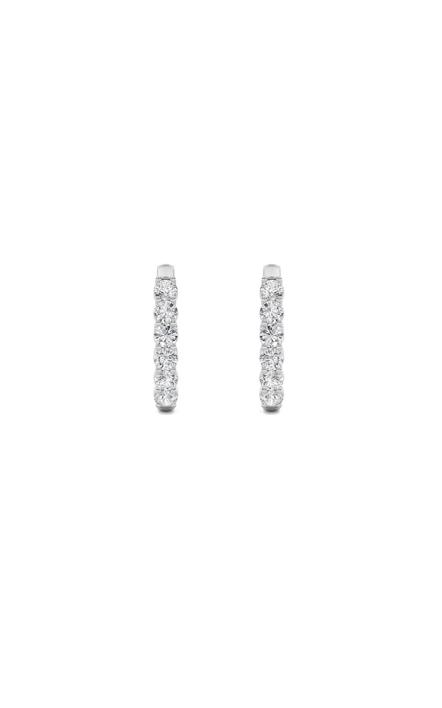 1Cttw Round Shaped Lab Grown Diamond (F/VS) InsideOut Hoop Earring in 14K Gold