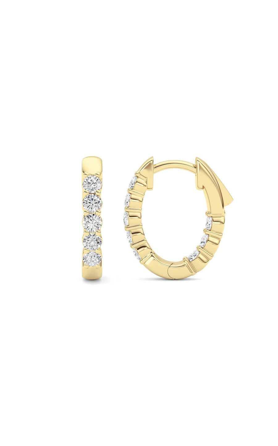 1Cttw Round Shaped Lab Grown Diamond (F/VS) InsideOut Hoop Earring in 14K Gold