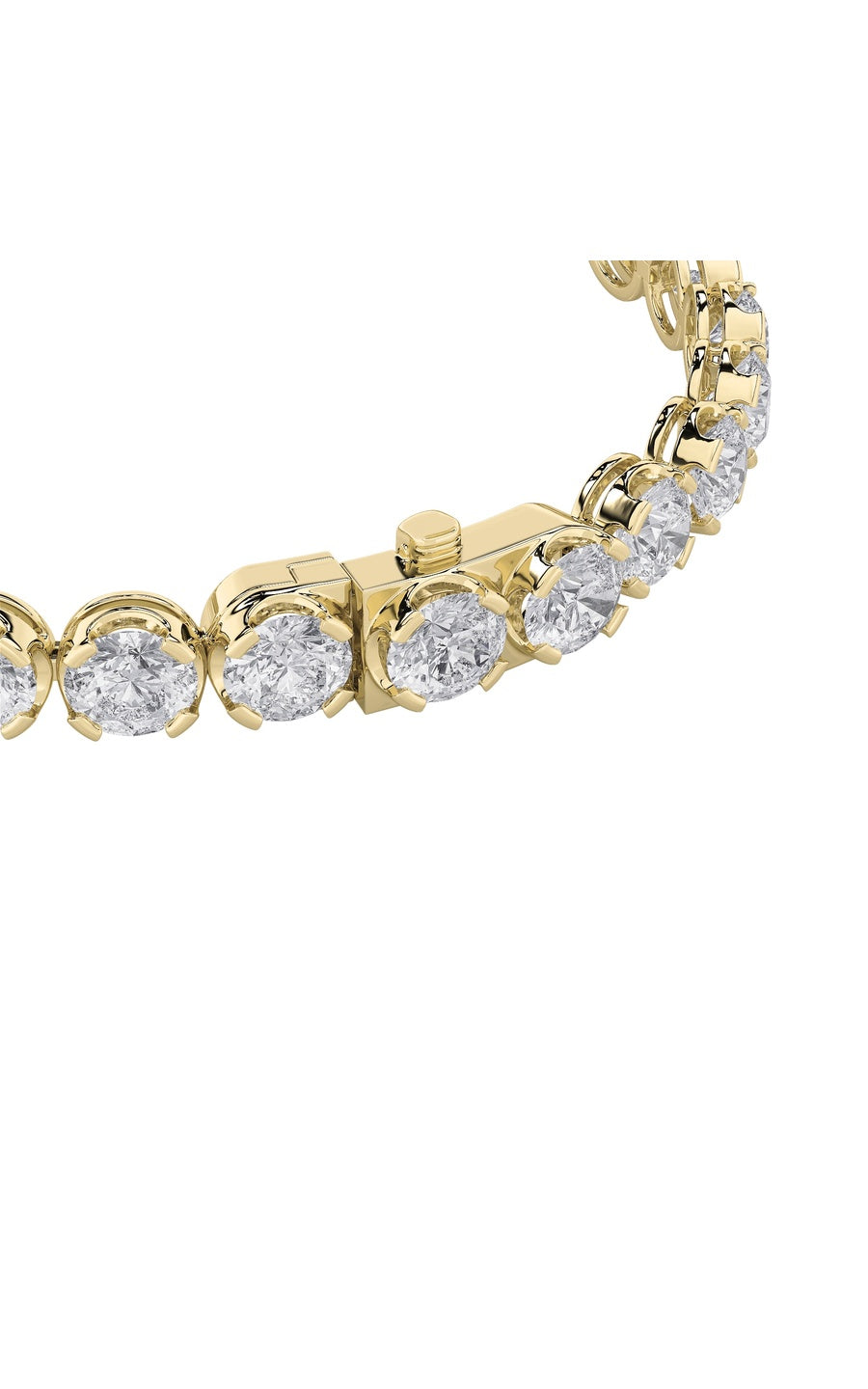 12Cttw Round Shaped Lab Grown Diamond (F/VS) Bracelet in 14K Gold