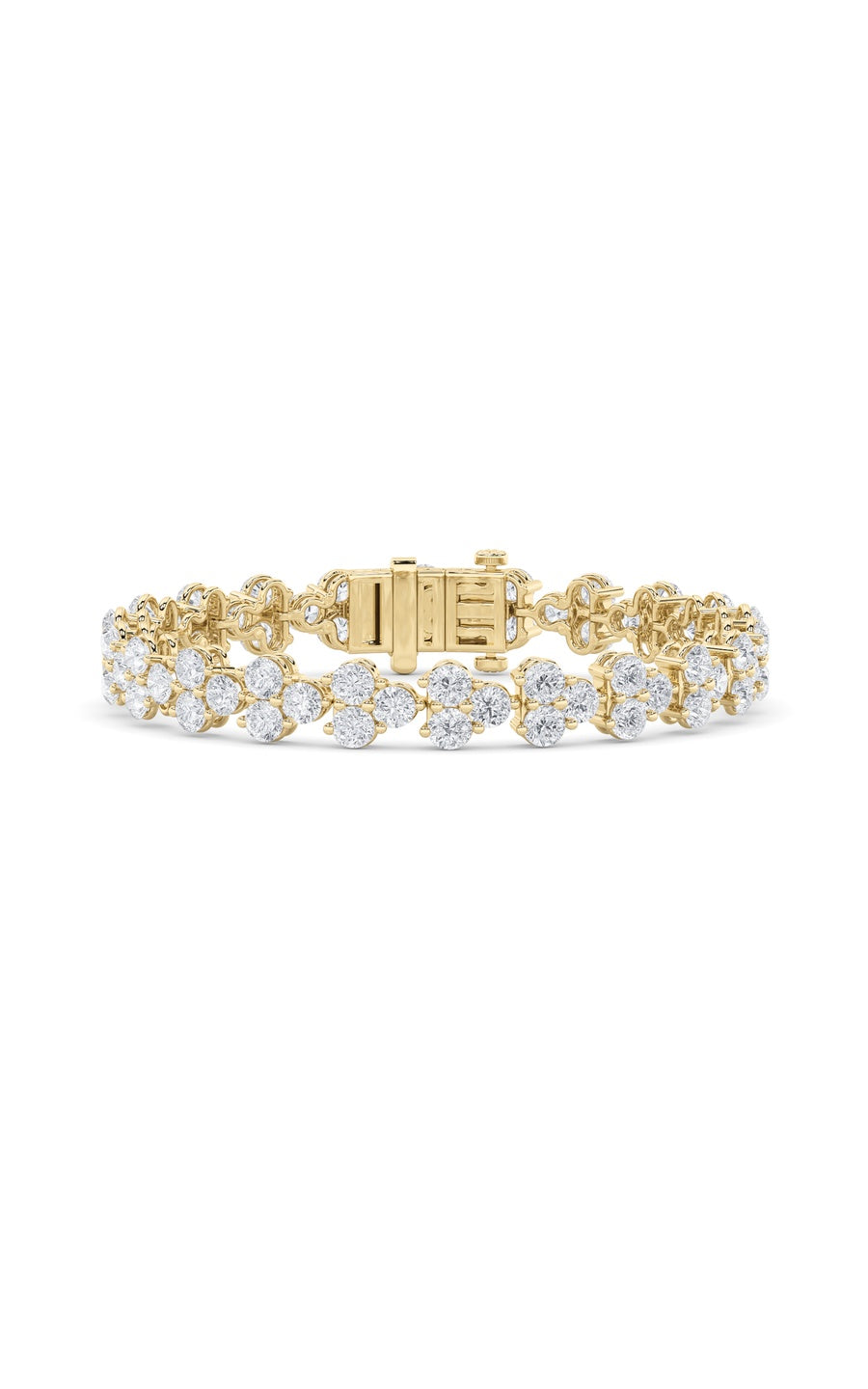 13Cttw Round Shaped Lab Grown Diamond (F/VS) Cluster Bracelet in 14K Gold