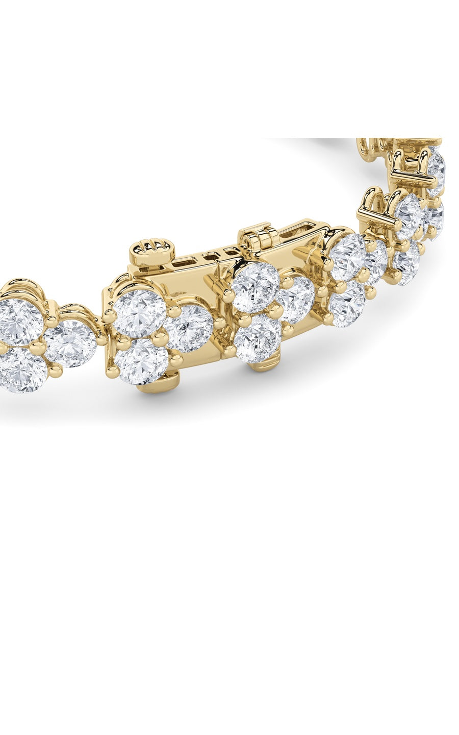 13Cttw Round Shaped Lab Grown Diamond (F/VS) Cluster Bracelet in 14K Gold