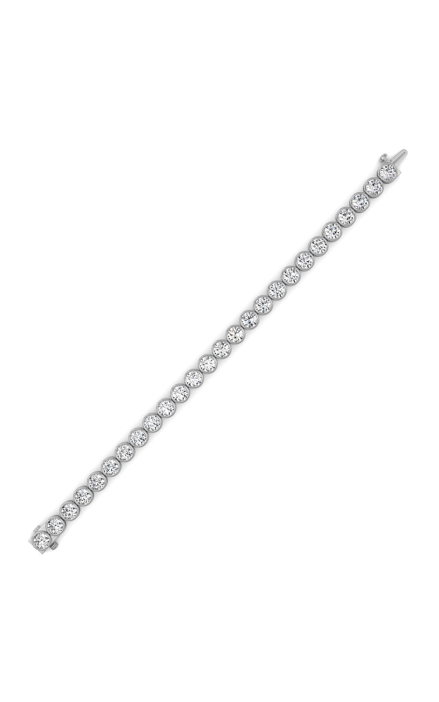 15Cttw Round Lab Grown Diamond (F/VS ) Bezel Set Bracelet in 14K Gold