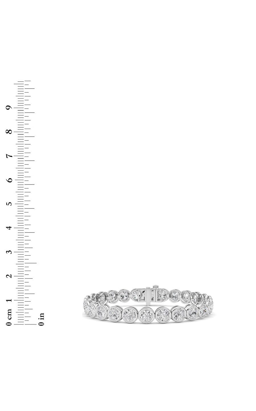 15Cttw Round Lab Grown Diamond (F/VS ) Bezel Set Bracelet in 14K Gold