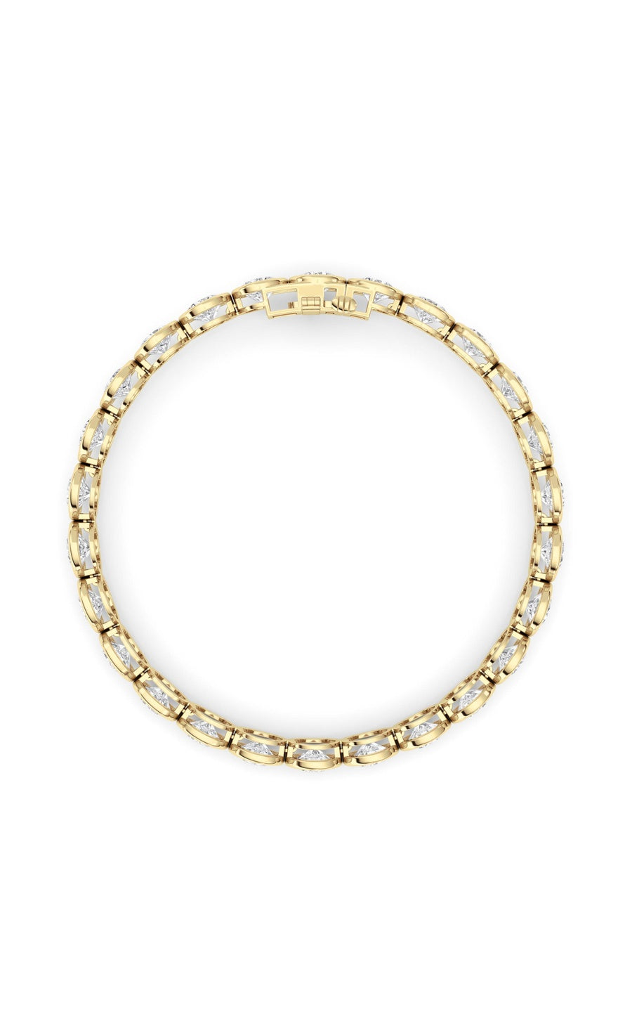 15Cttw Round Lab Grown Diamond (F/VS ) Bezel Set Bracelet in 14K Gold