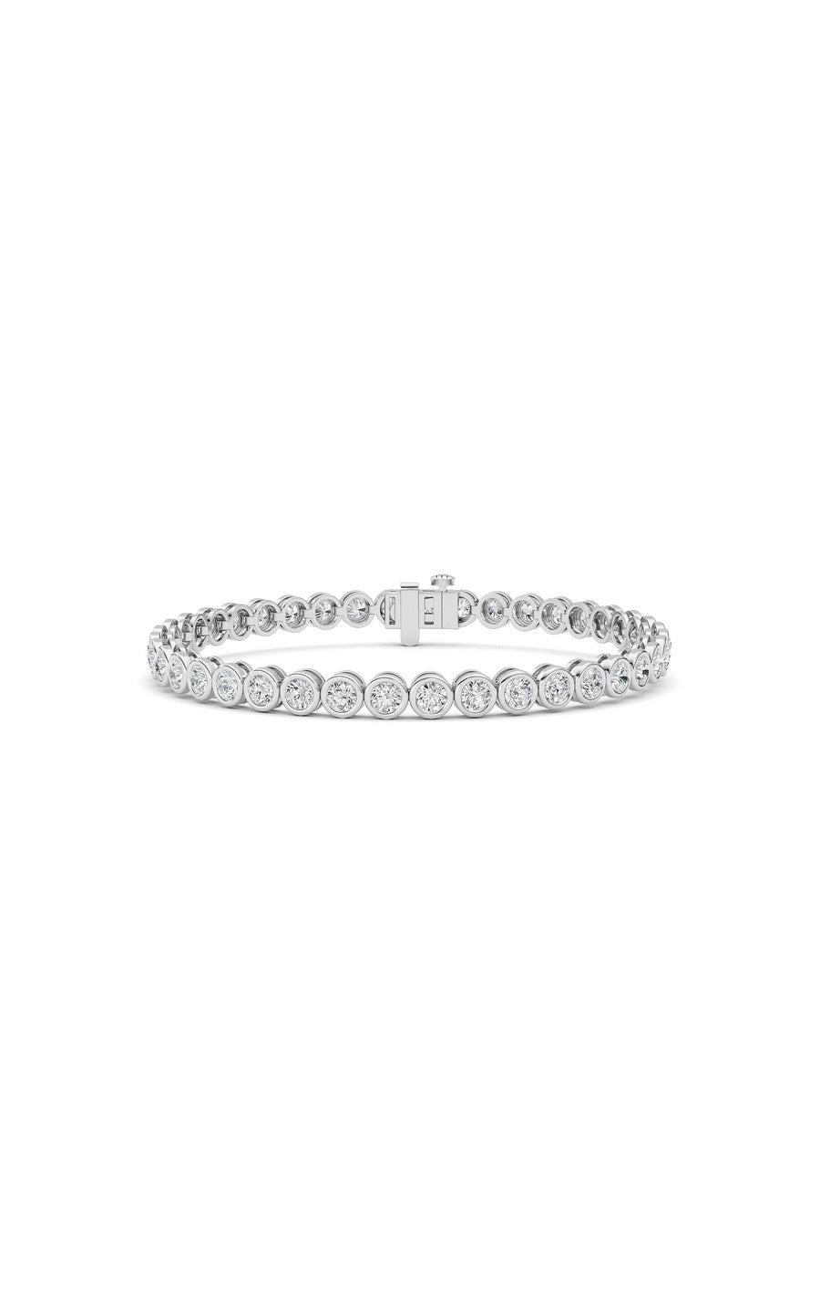 5Cttw Round Lab Grown Diamond (F/VS ) Bezel Set Bracelet in 14K Gold