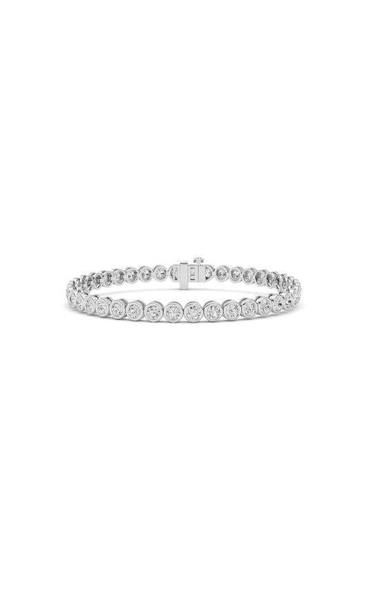 5Cttw Round Lab Grown Diamond (F/VS ) Bezel Set Bracelet in 14K Gold