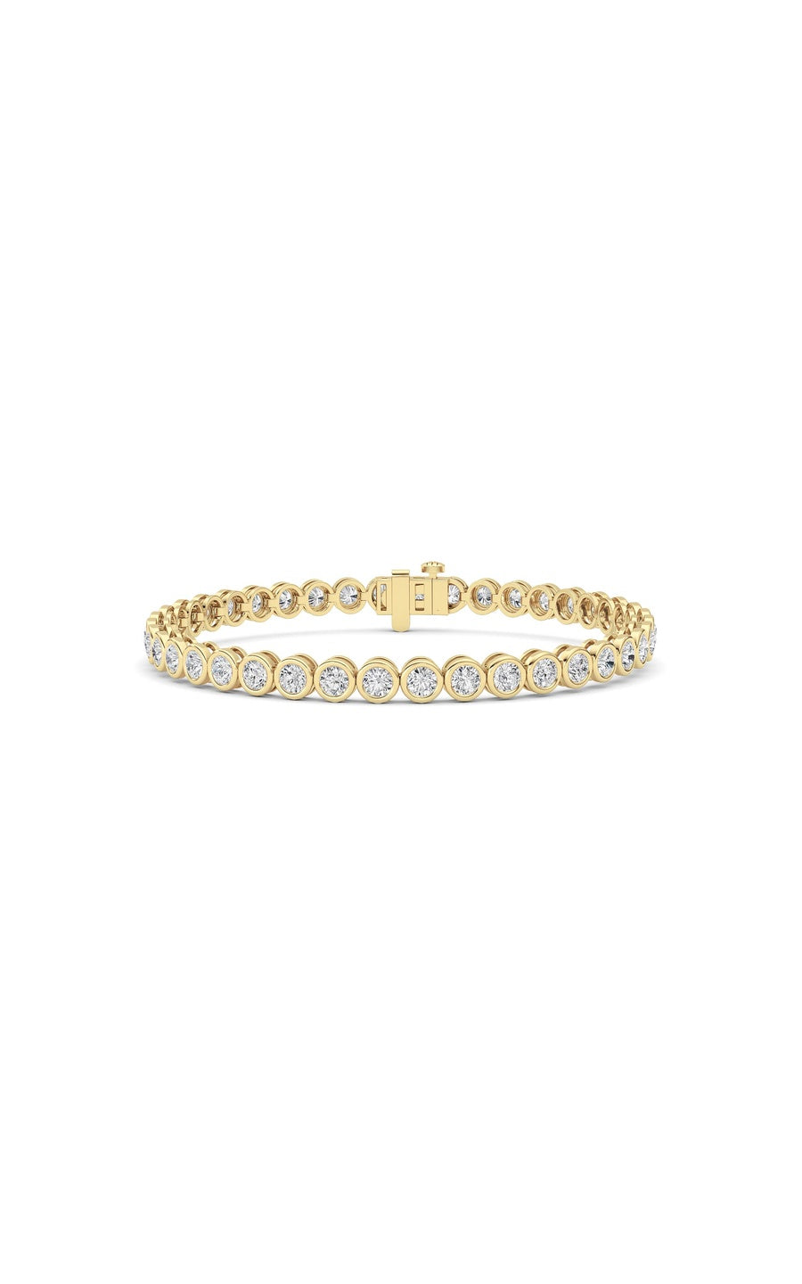 5Cttw Round Lab Grown Diamond (F/VS ) Bezel Set Bracelet in 14K Gold