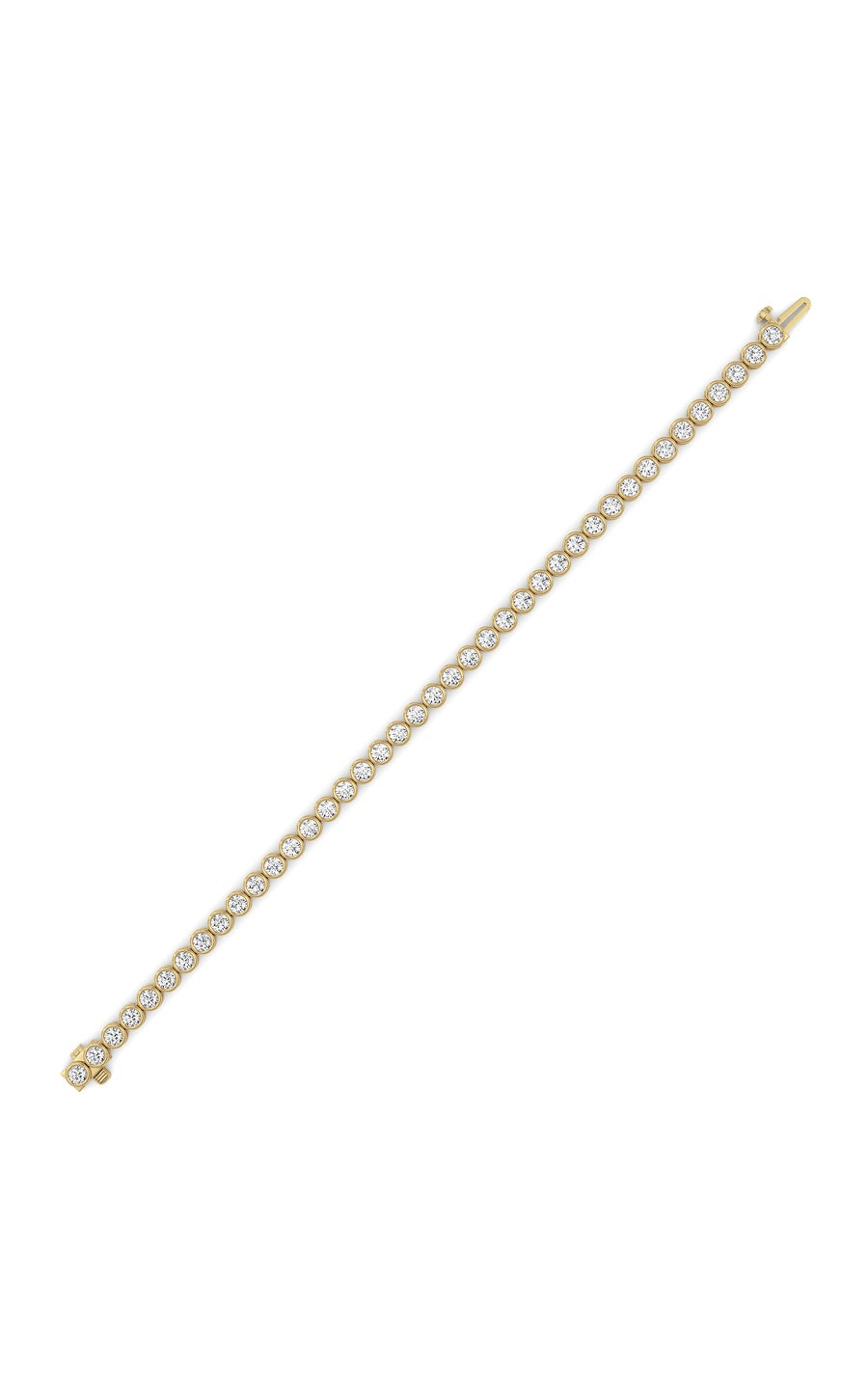 5Cttw Round Lab Grown Diamond (F/VS ) Bezel Set Bracelet in 14K Gold