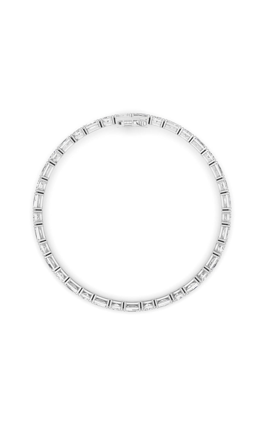 10Cttw Emerald And Round Lab Grown Diamond (F/VS )Bracelet in 14K Gold