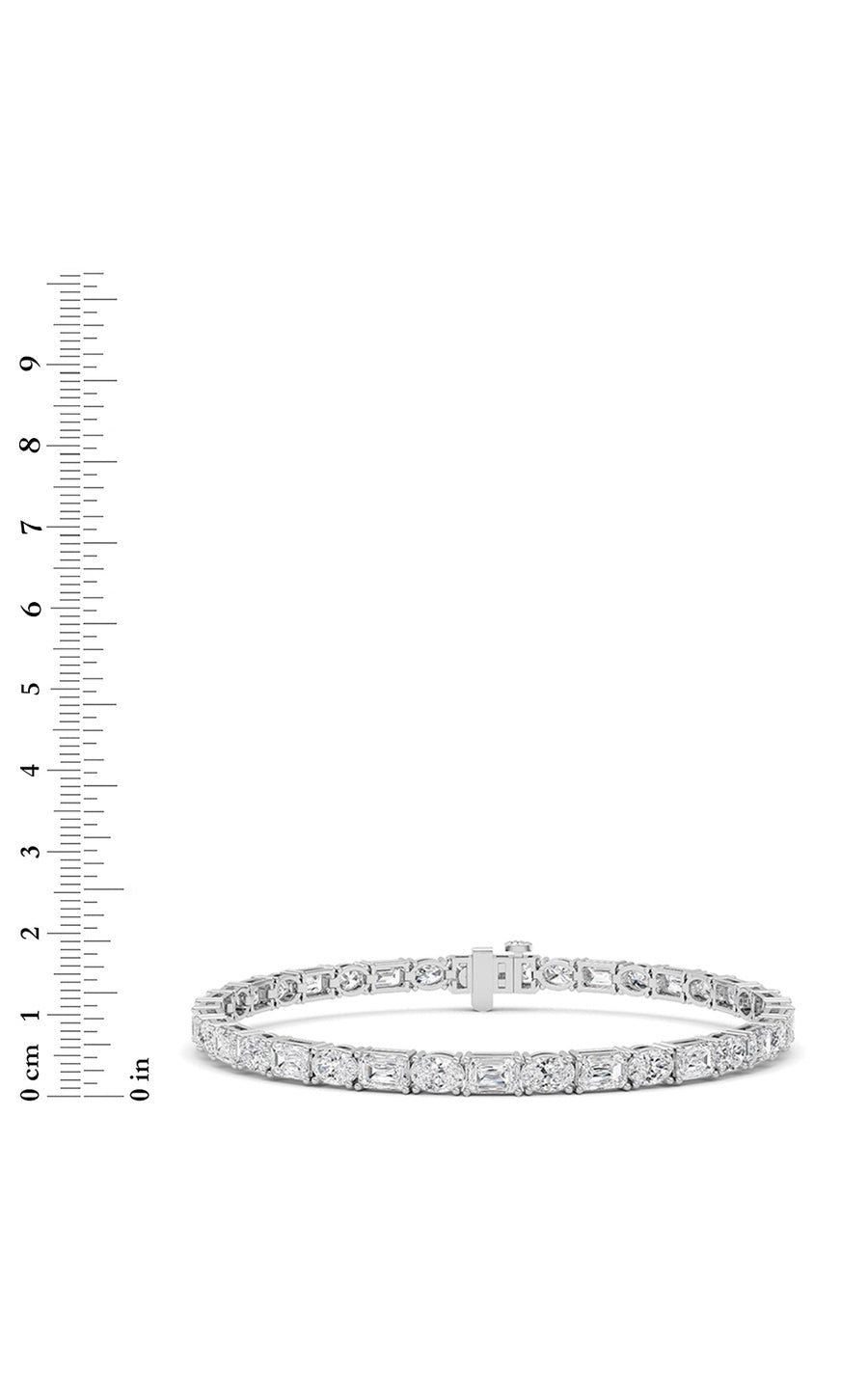 10Cttw Emerald And Round Lab Grown Diamond (F/VS )Bracelet in 14K Gold