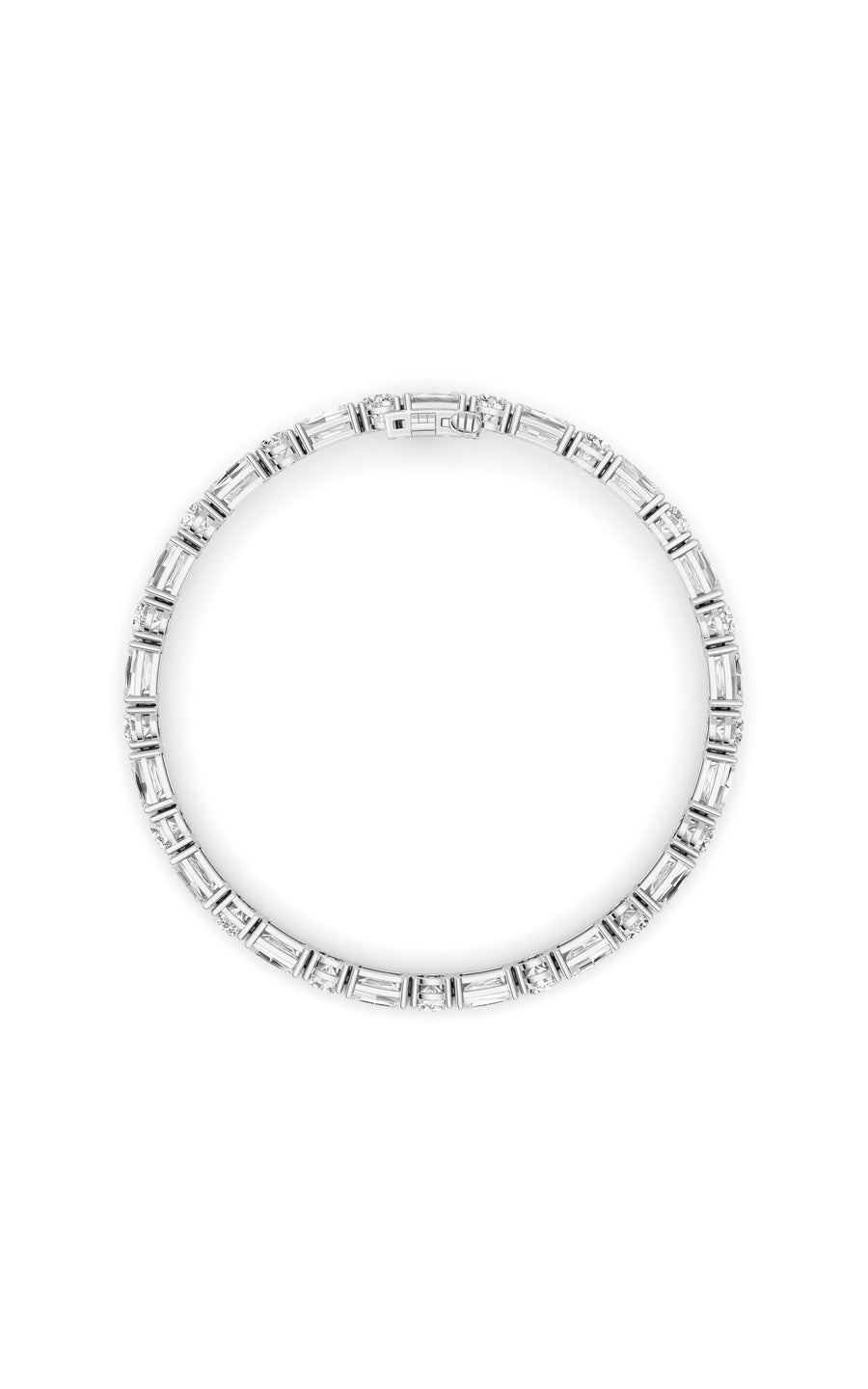 15Cttw Emerald And Round Lab Grown Diamond (F/VS )Bracelet in 14K Gold